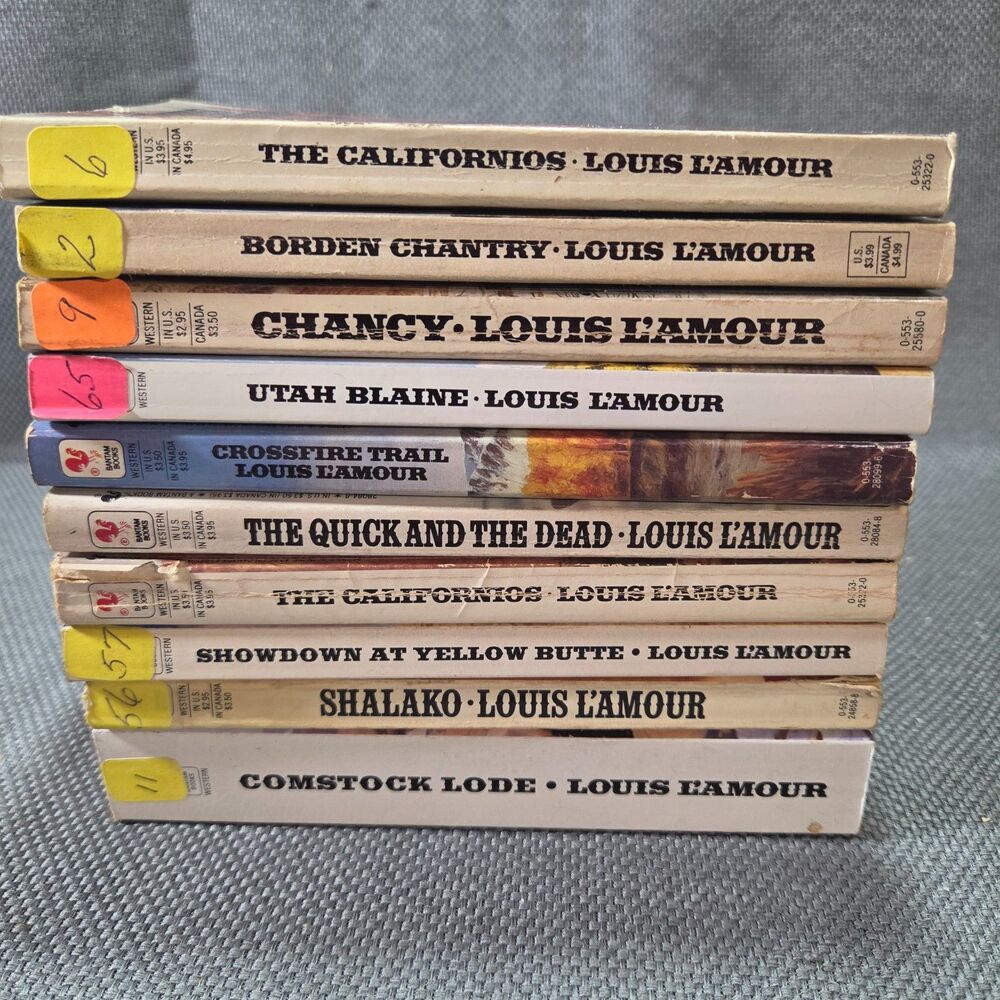 Lot of 9 Louis L'Amour Western PBBs Books Bantam Frontier (Includes Duplicate)